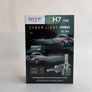 Комплект светодиодных ламп H7/18 MTF Cyber Light Pro 65W 6500lm 6000k к-т 2шт