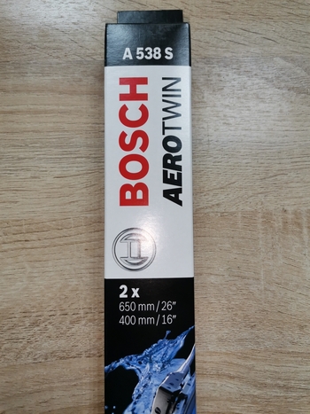 Щетка стеклоочистителя бескаркасная Bosch Aerotwin A538S 650 мм / 400 мм, 2 шт.