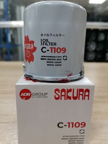 Фильтр масляный SAKURA C1109 для бензиновых автомобилей Toyota (1.4,1.6)