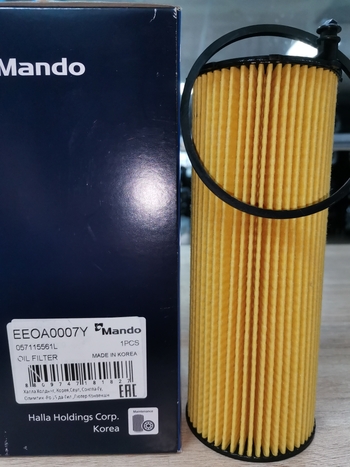 Фильтр масляный MANDO EEOA0007Y для дизельных автомобилей Audi, Volkswagen