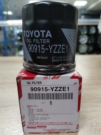 Фильтр масляный TOYOTA 90915YZZE1 для бензиновых автомобилей Toyota (1.4,1.6)