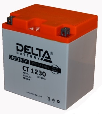 Аккумулятор мото 30А Delta CT1230 (YTX30L, YB30L-B)