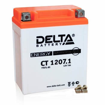 Аккумулятор мото 7А Delta CT1207.1 (YTX7L-BS)
