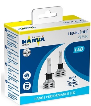 Светодиодные лампы NARVA Range Performance LED, H1, 12/24V, 19W, P14,5s, 6500K, комплект 2 шт.