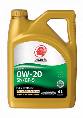Синтетическое моторное масло IDEMITSU 0W-20 SN/GF-5, 4 л