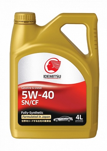 Синтетическое моторное масло IDEMITSU 5W-40 SN/CF, 4 л