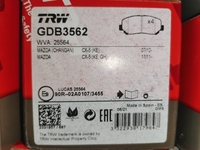 Дисковые тормозные колодки передние TRW GDB3562 для Mazda CX-5 (4 шт.)