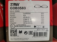 Дисковые тормозные колодки задние TRW GDB3583 для Citroen, Mazda, Mitsubishi, Peugeot (4 шт.)