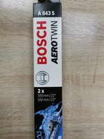 Щетка стеклоочистителя бескаркасная Bosch Aerotwin A843S 550 мм / 550 мм, 2 шт.