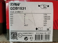 Дисковые тормозные колодки передние TRW GDB1531 для BMW, MG (4 шт.)