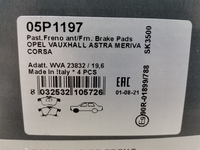 Дисковые тормозные колодки передние LPR 05P1197 для Opel (4 шт.)