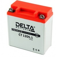 Аккумулятор мото 5А Delta CT1205.1 (YB5L-B, 12N5-3B)
